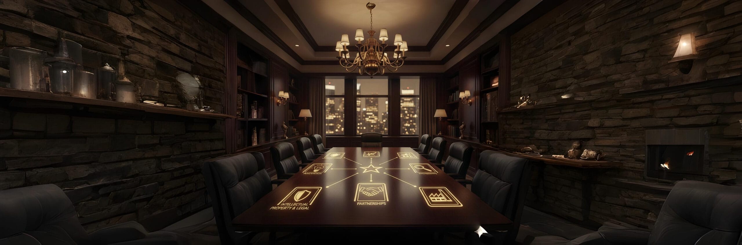 Elegant black and gold meeting room representing teamwork and innovation in startups.